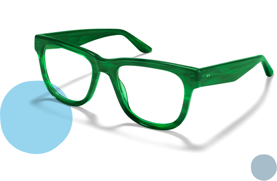 Pair of green glasses.
