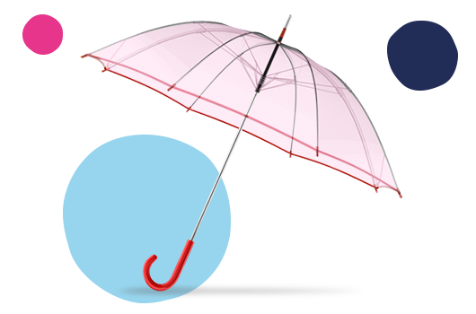Pink transparent umbrella