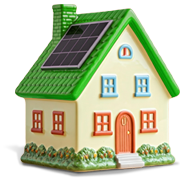 Illustrated green roofed house
