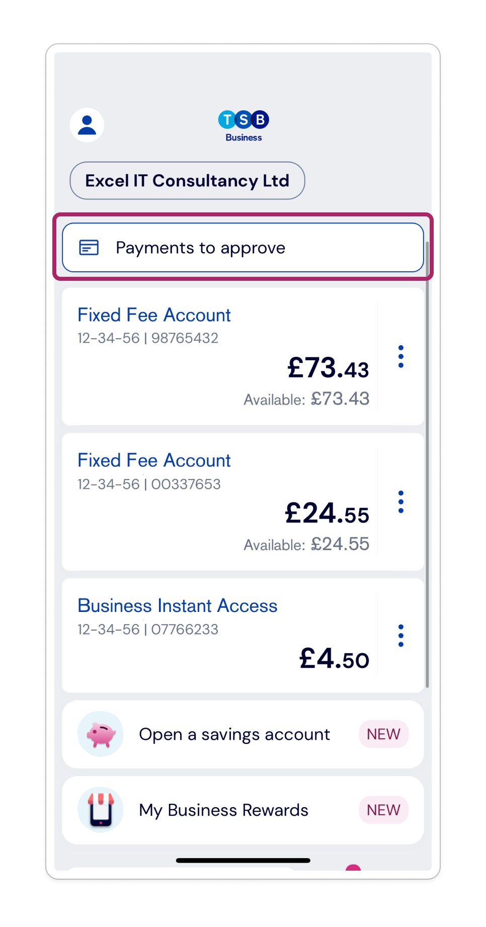 Log in to the app and tap ‘Payments to approve’. Log in to the app and tap ‘Payments to approve’.
