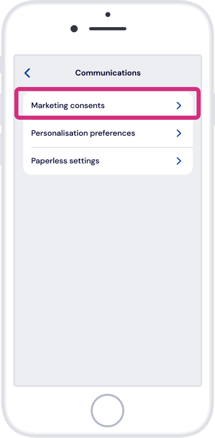 Tap ‘Marketing consents’