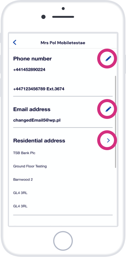 Tap the details you want to change