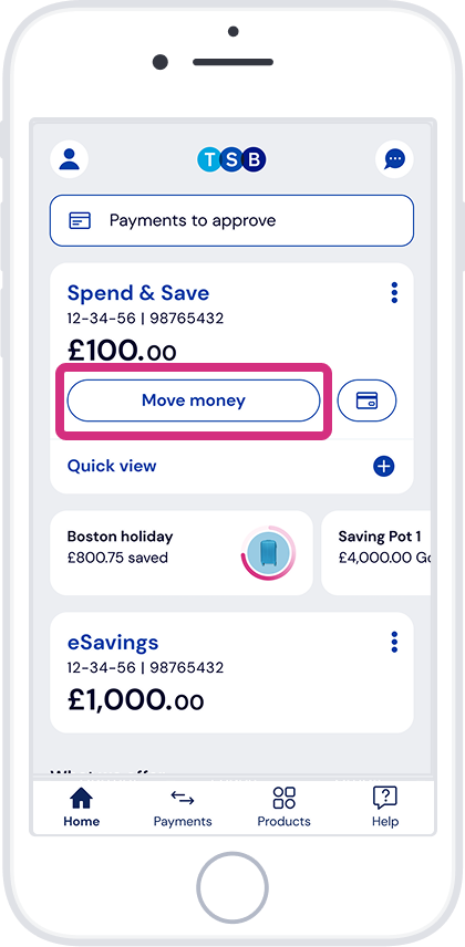 Tap ‘Move money’