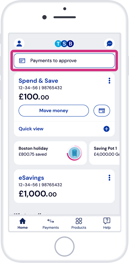 Tap ‘Payments to approve’ Tap ‘Payments to approve’