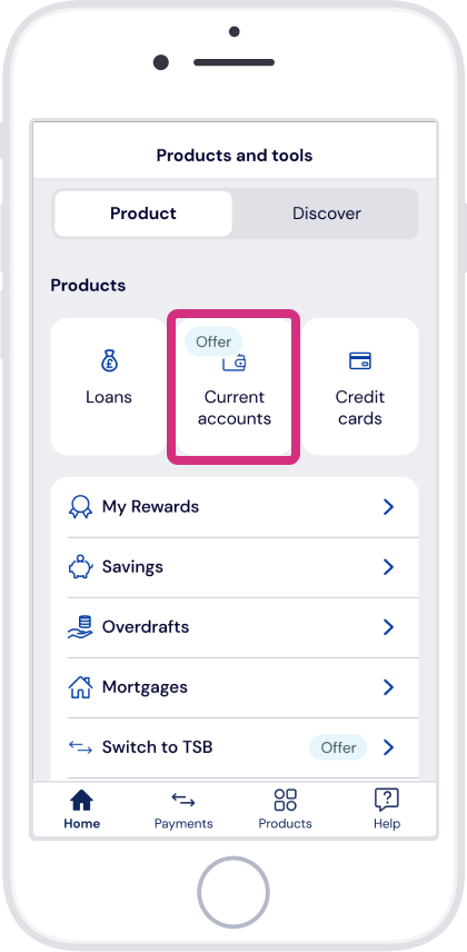 Tap ‘Current accounts’