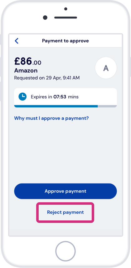 Tap ‘Reject payment’