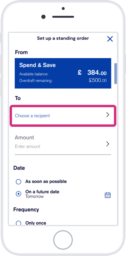 Choose a recipient and make changes to the payment details