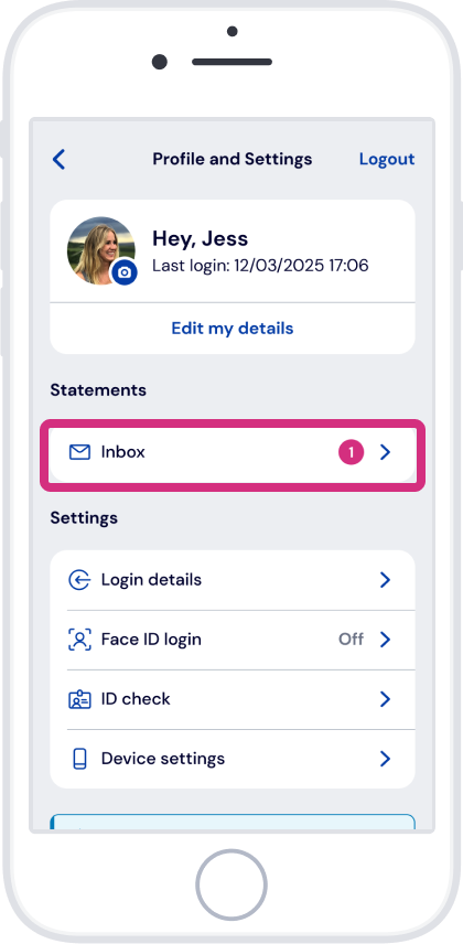 Tap ‘Inbox’