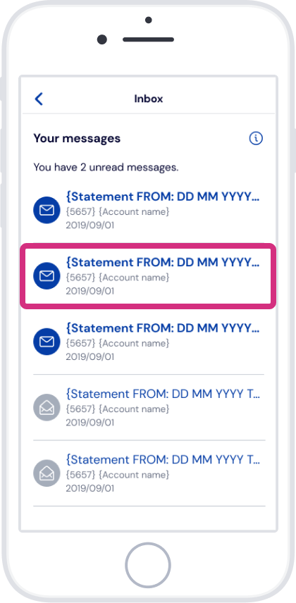 Find and tap the statement