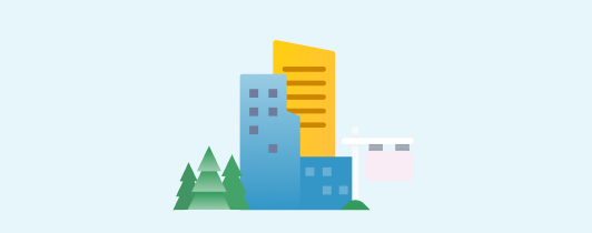 Three different apartment blocks