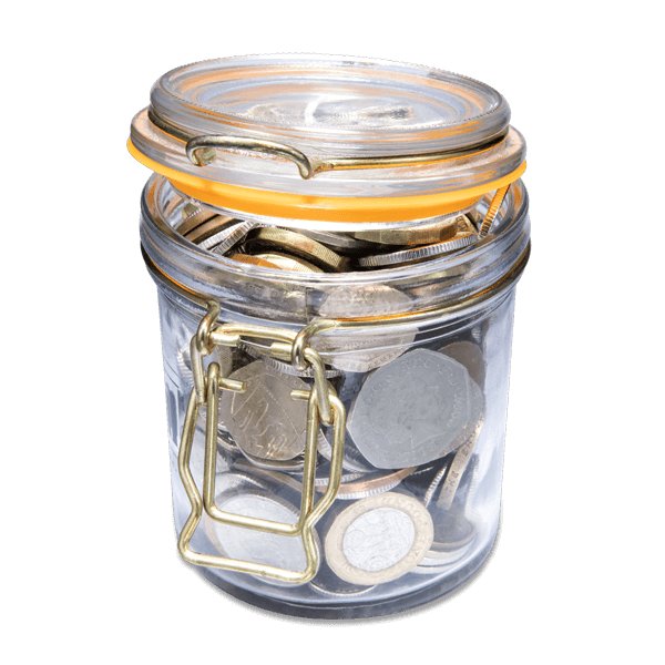 Jar full of coins