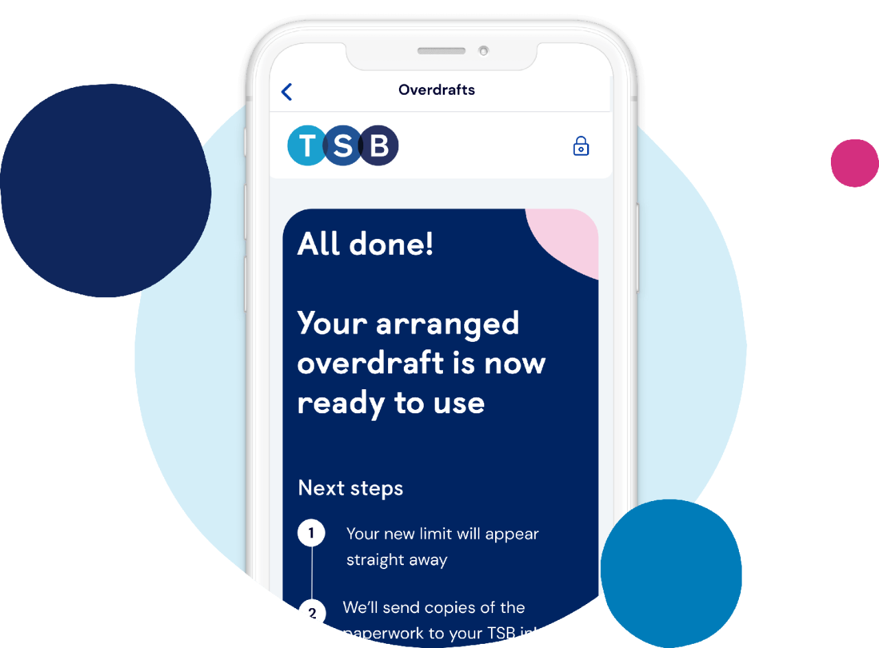 mobile phone overdraft screen
