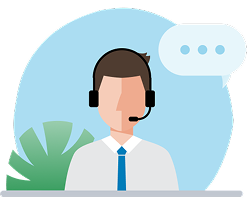 Person wearing contact center headphones
