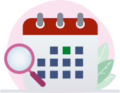 Calender with magnifying glass