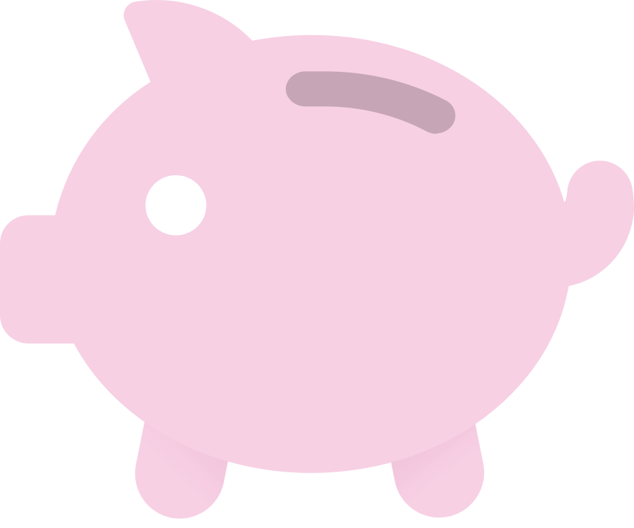 Illustrated pink piggybank.