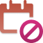 Calendar with a cancel icon.