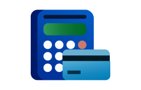 Calculator and debit card