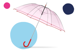 Pink transparent umbrella