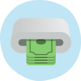 Cash note being dispensed
