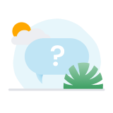 Speech bubble with a question mark inside