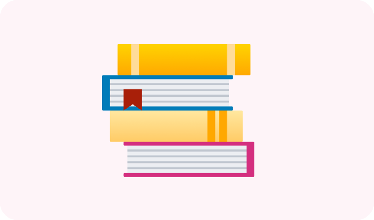 Stack of four books
