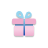 Pink gift box tied with a ribbon