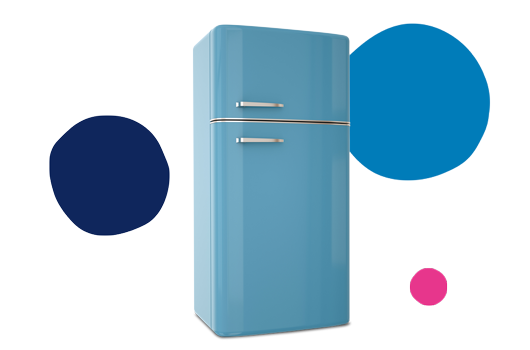Image of blue fridge