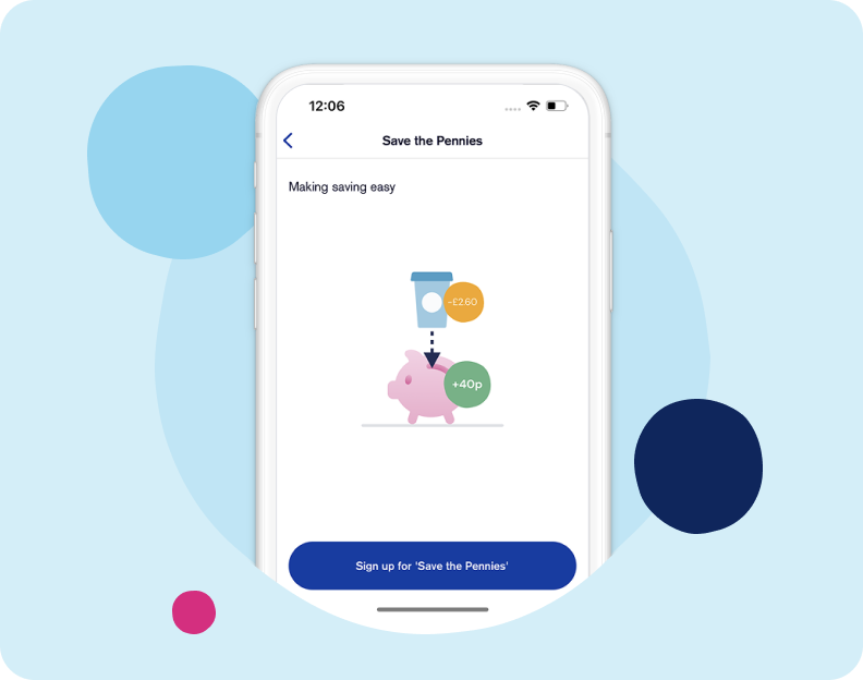 App screen showing Save The Pennies.